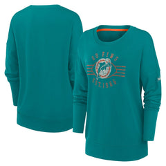 Miami Dolphins Women's Rewind Playback Icon Performance Pullover Sweatshirt Aqua | Nike for Sale