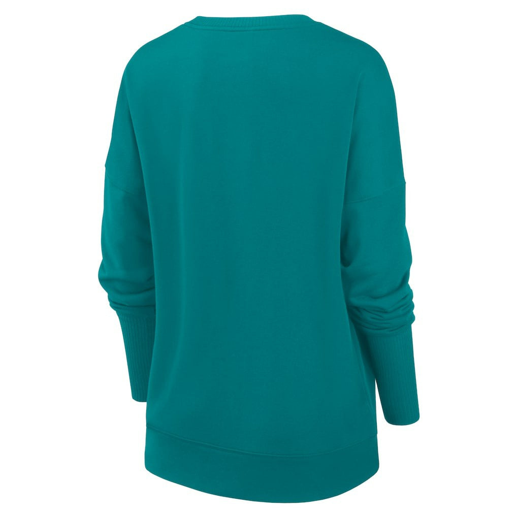 Miami Dolphins Women's Rewind Playback Icon Performance Pullover Sweatshirt Aqua | Nike for Sale