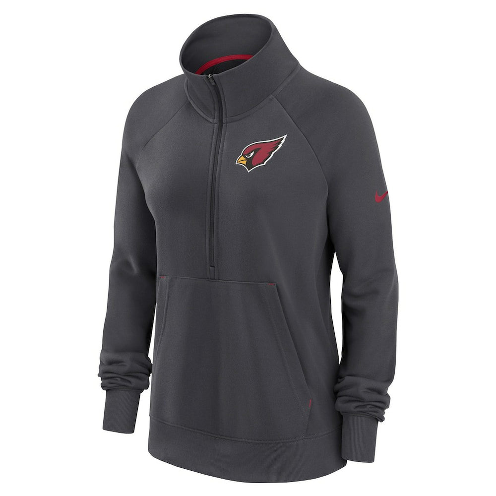 Arizona Cardinals Women's Premium Raglan Performance Half-Zip Sweatshirt Charcoal | Nike for Sale