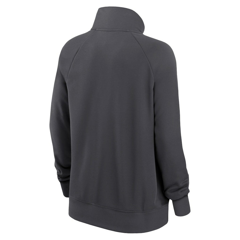 Carolina Panthers Women's Premium Raglan Performance Half-Zip Sweatshirt Charcoal | Nike for Sale