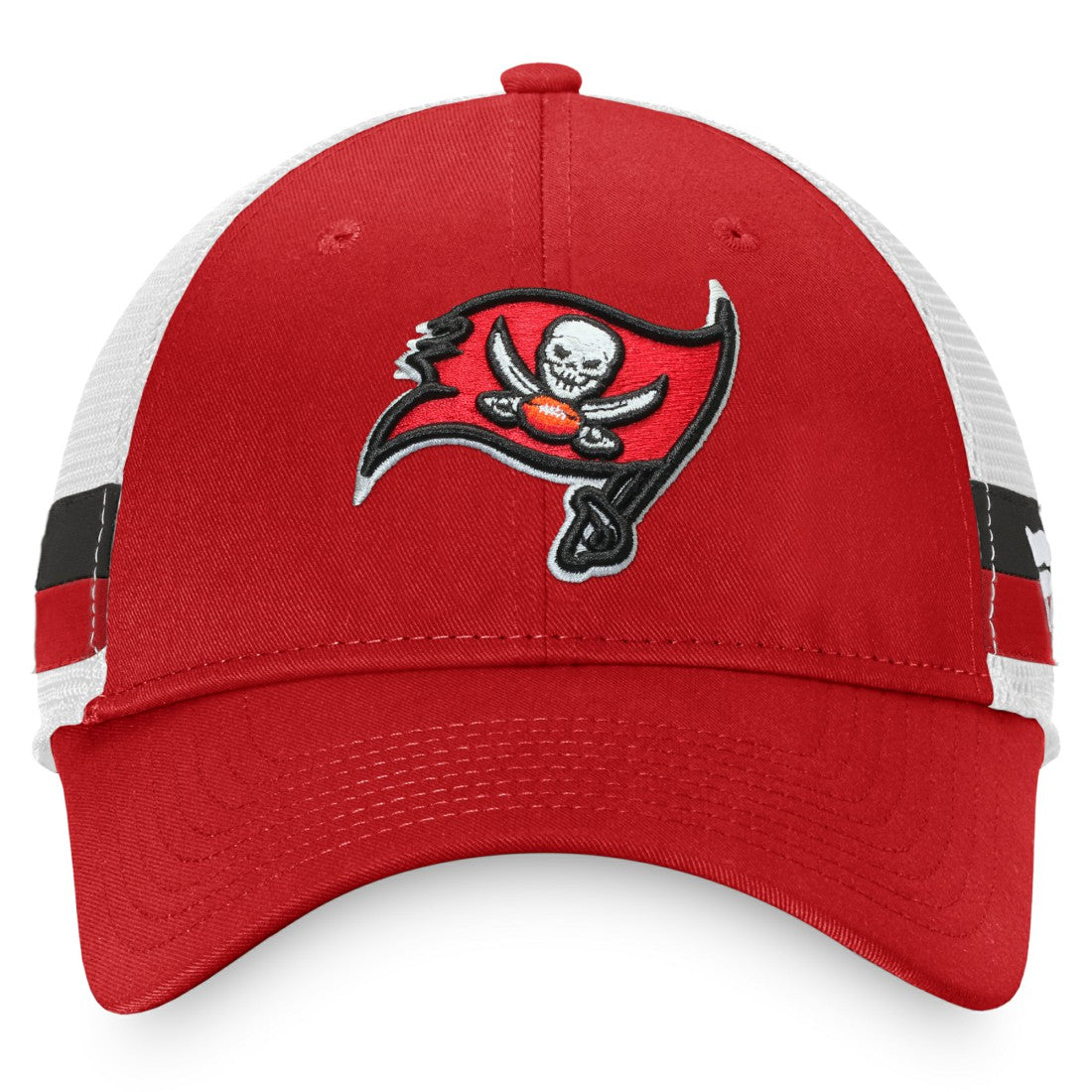 Tampa Bay Buccaneers Iconic Team Stripe Trucker Snapback Hat Red/White | Fanatics
