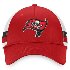 Tampa Bay Buccaneers Iconic Team Stripe Trucker Snapback Hat Red/White | Fanatics