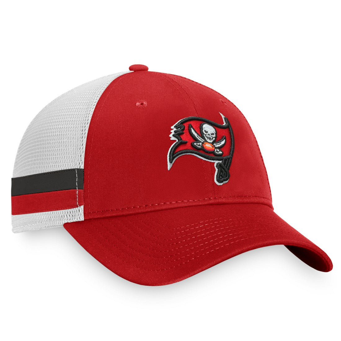 Tampa Bay Buccaneers Iconic Team Stripe Trucker Snapback Hat Red/White | Fanatics