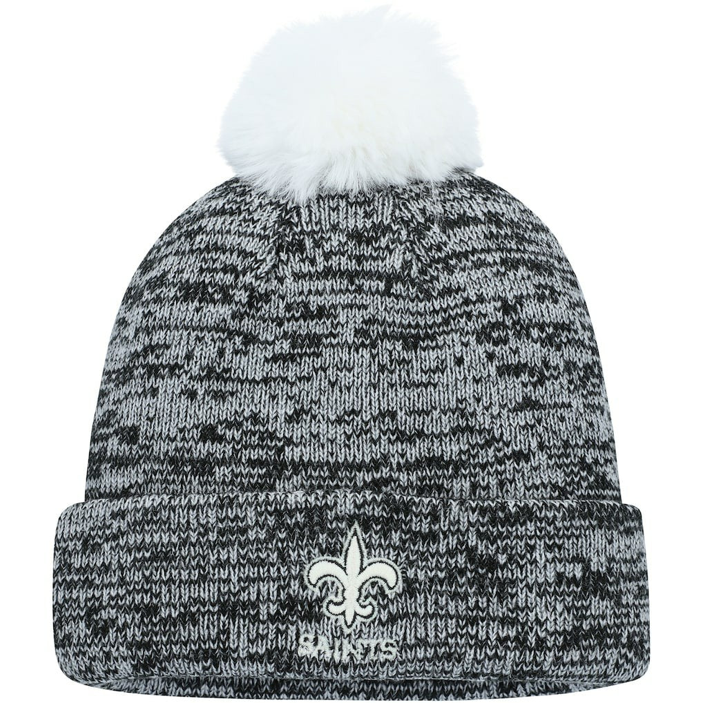 New Orleans Saints Women's Iconic Cuffed Knit Hat with Pom Black | Fanatics