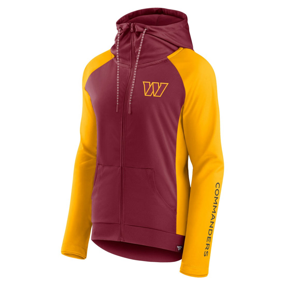 Washington Commanders Women's End Around Lightweight Raglan Full-Zip Hoodie Jacket Burgundy/Gold | Fanatics