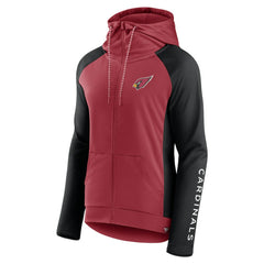 Arizona Cardinals Women's End Around Lightweight Raglan Full-Zip Hoodie Jacket Cardinal/Black | Fanatics