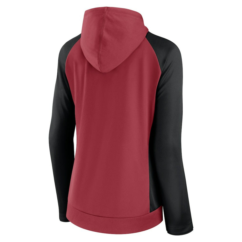Arizona Cardinals Women's End Around Lightweight Raglan Full-Zip Hoodie Jacket Cardinal/Black | Fanatics