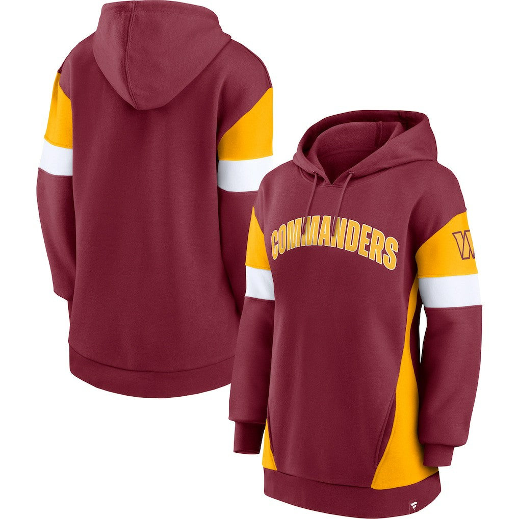 Washington Commanders Women's Lock It Down Pullover Hoodie Burgundy/Gold | Fanatics