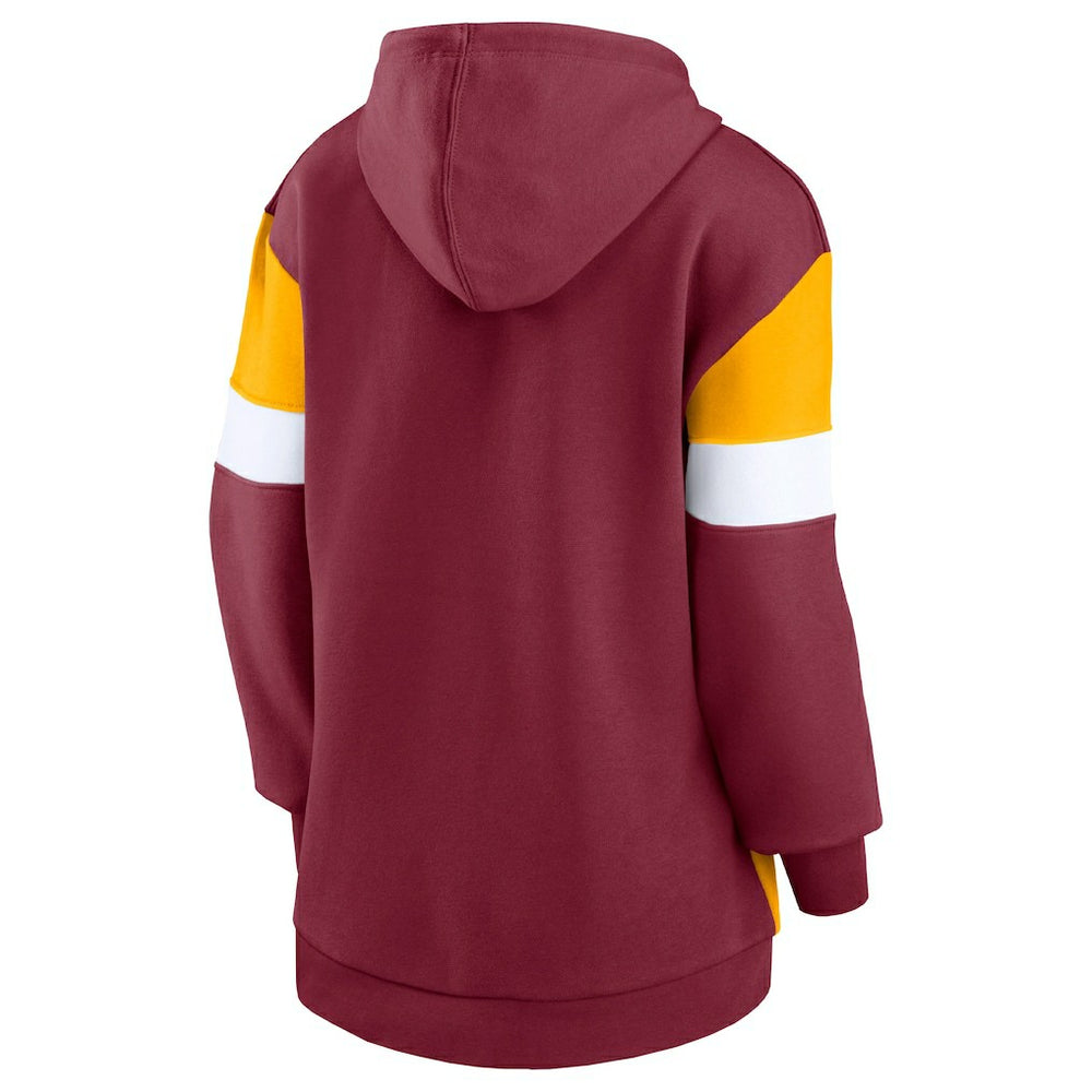 Washington Commanders Women's Lock It Down Pullover Hoodie Burgundy/Gold | Fanatics