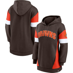 Cleveland Browns Women's Lock It Down Pullover Hoodie Brown/Orange | Fanatics