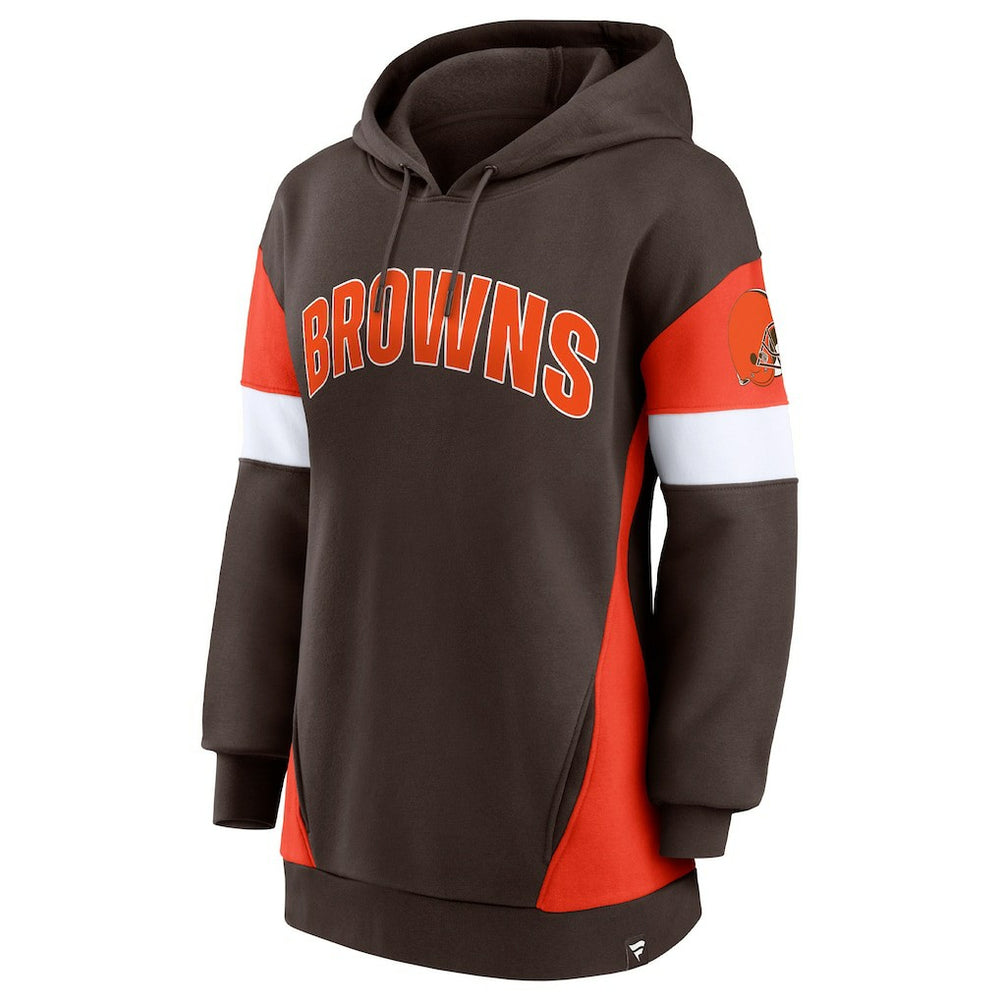 Cleveland Browns Women's Lock It Down Pullover Hoodie Brown/Orange | Fanatics