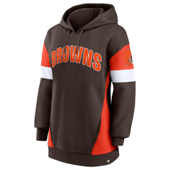 Cleveland Browns Women's Lock It Down Pullover Hoodie Brown/Orange | Fanatics