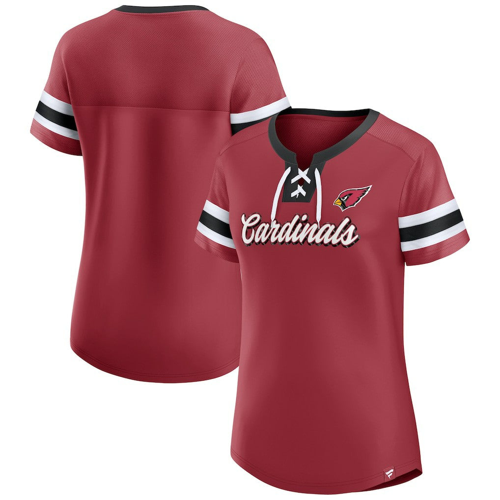 Arizona Cardinals Women's Original State Lace-Up T-Shirt Cardinal | Fanatics