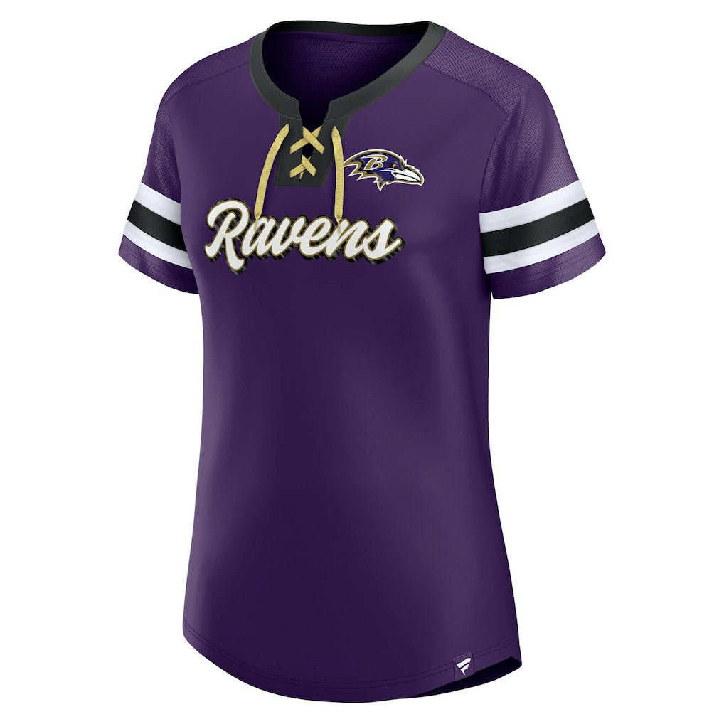 Baltimore Ravens Women's Original State Lace-Up T-Shirt Purple | Fanatics