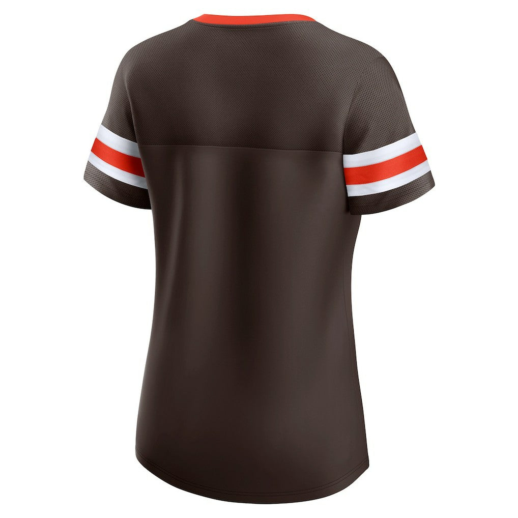 Cleveland Browns Women's Original State Lace-Up T-Shirt Brown | Fanatics