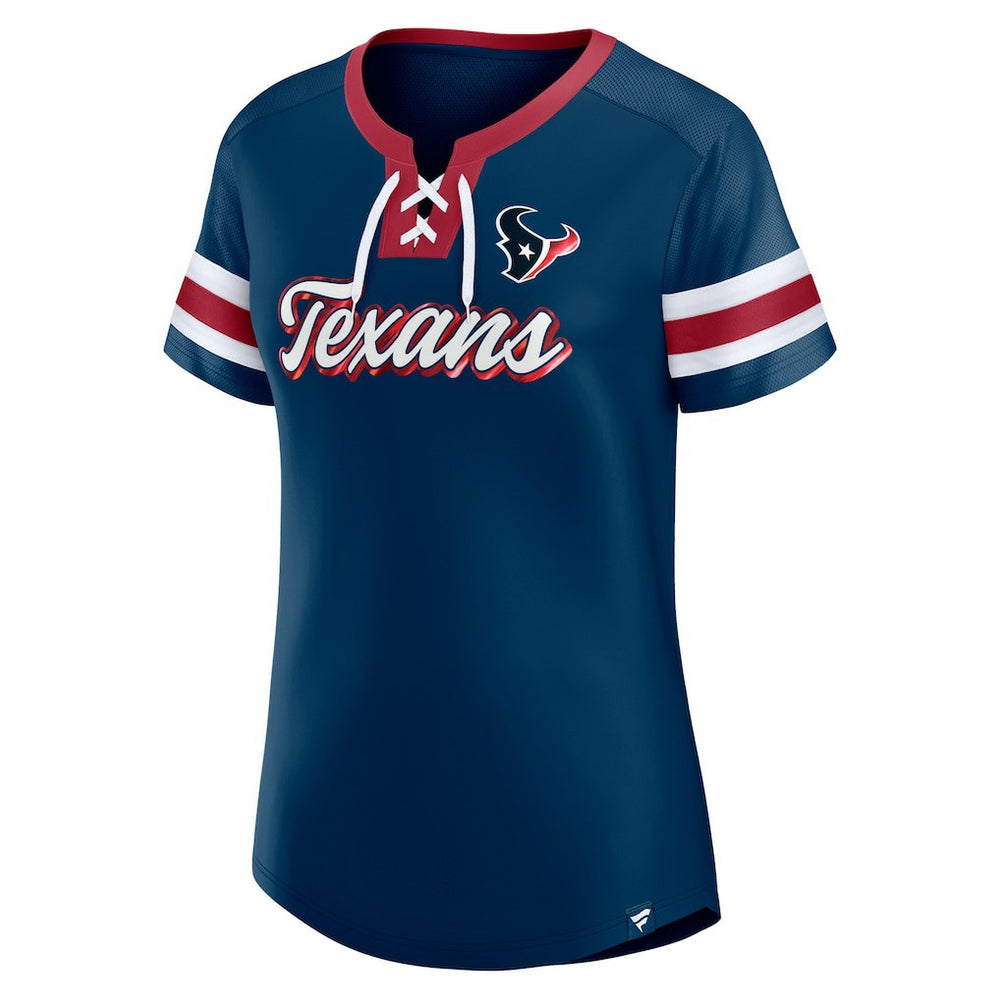 Houston Texans Women's Original State Lace-Up T-Shirt Navy | Fanatics