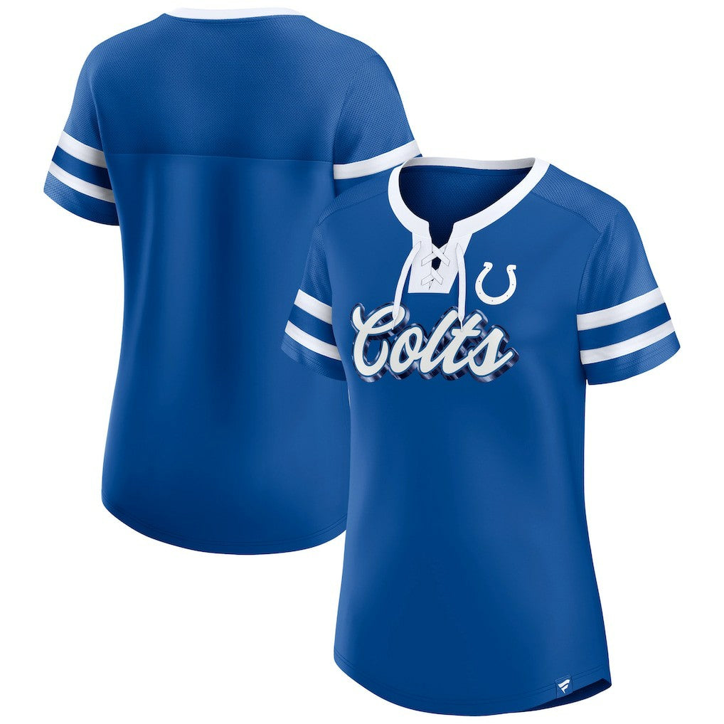 Indianapolis Colts Women's Original State Lace-Up T-Shirt Royal | Fanatics