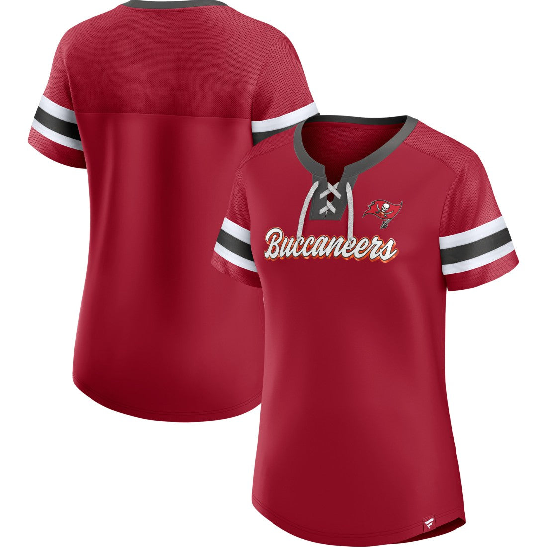 Tampa Bay Buccaneers Women's Original State Lace-Up T-Shirt Red | Fanatics