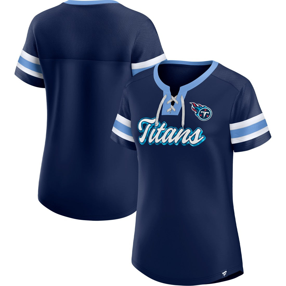 Tennessee Titans Women's Original State Lace-Up T-Shirt Navy | Fanatics