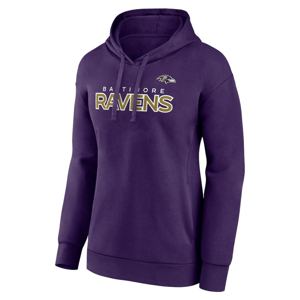 Baltimore Ravens Women's Iconic Cotton Fleece Checklist Pullover Hoodie Purple | Fanatics