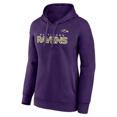 Baltimore Ravens Women's Iconic Cotton Fleece Checklist Pullover Hoodie Purple | Fanatics