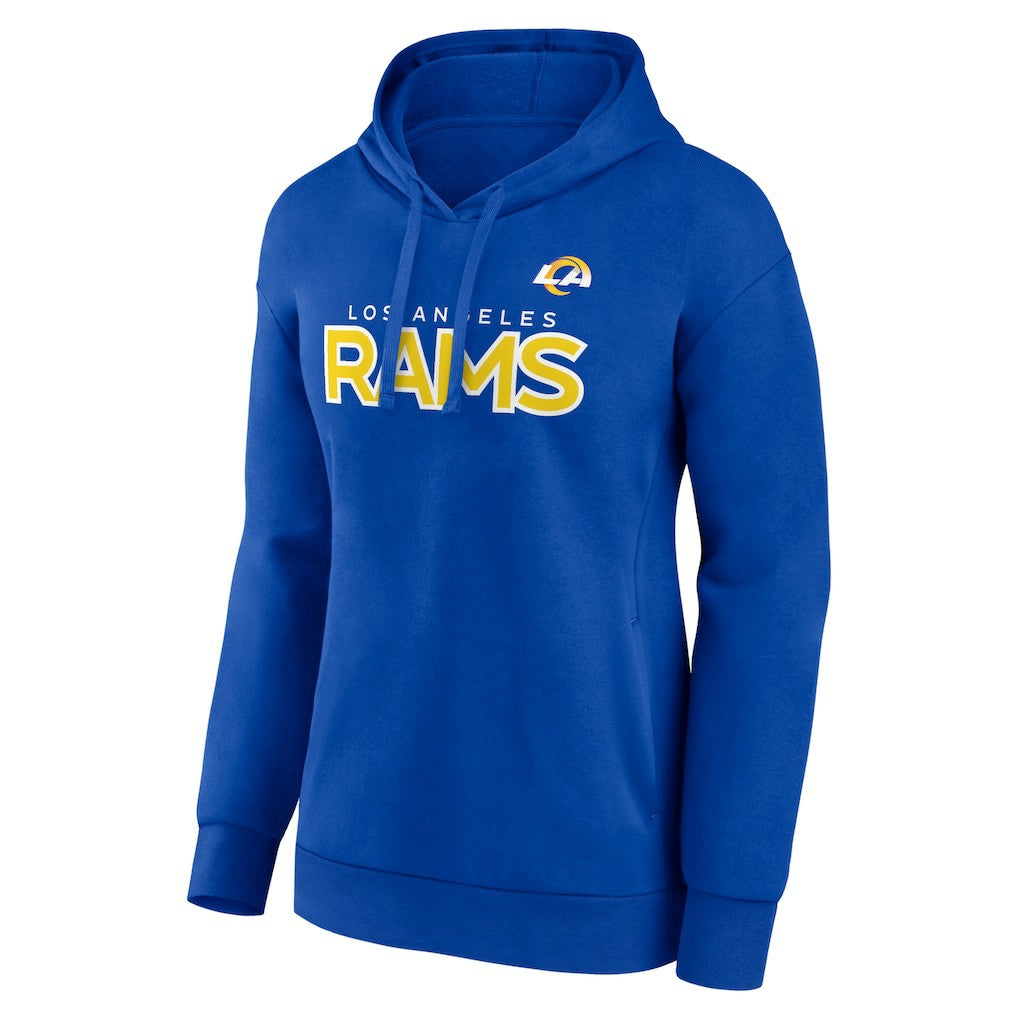 Los Angeles Rams Women's Iconic Cotton Fleece Checklist Pullover Hoodie Royal | Fanatics