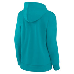 Miami Dolphins Women's Iconic Cotton Fleece Checklist Pullover Hoodie Aqua | Fanatics