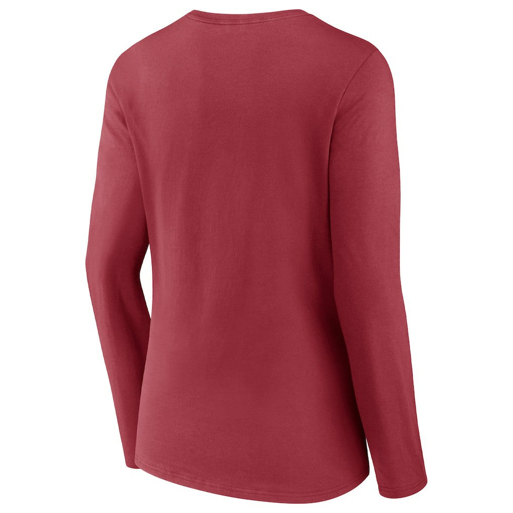 Arizona Cardinals Women's Drive Forward V-Neck Long Sleeve T-Shirt Cardinal | Fanatics