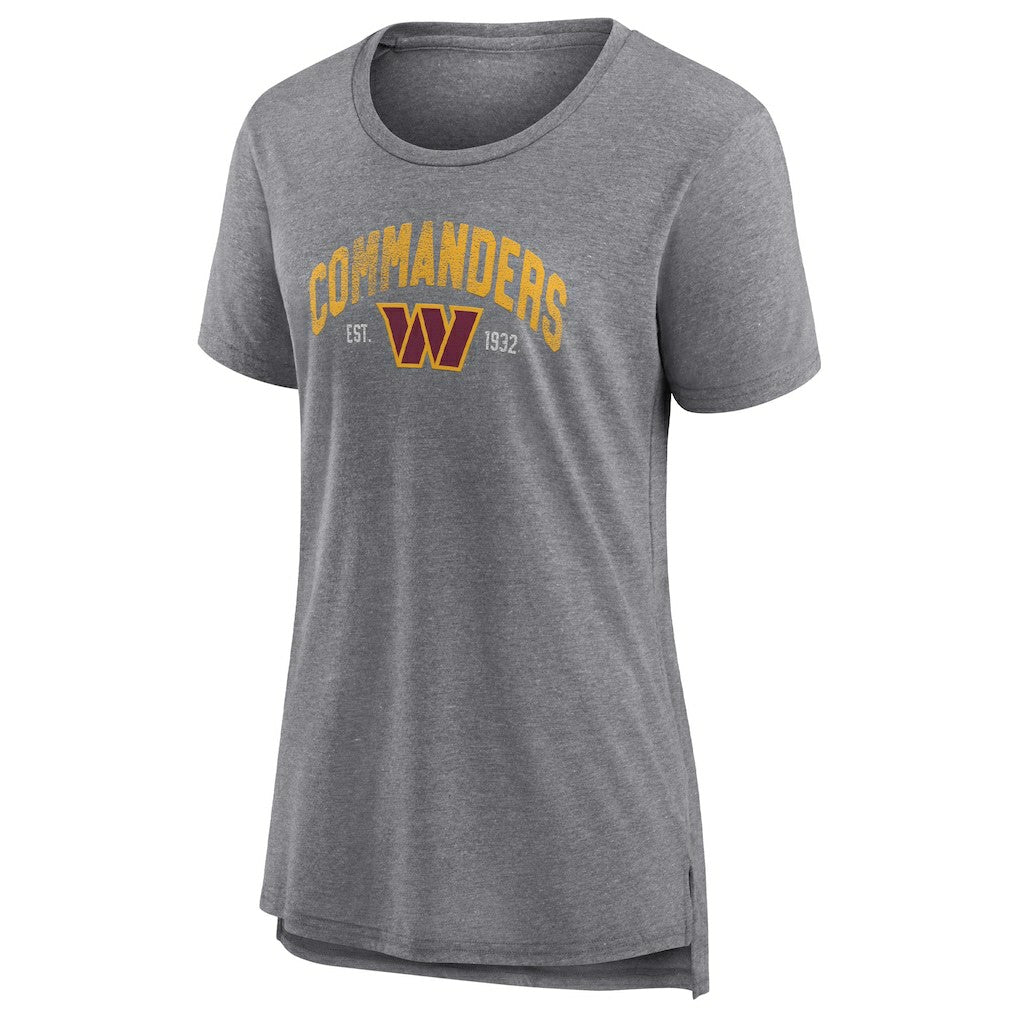 Washington Commanders Women's Drop Back Modern T-Shirt Heathered Gray | Fanatics