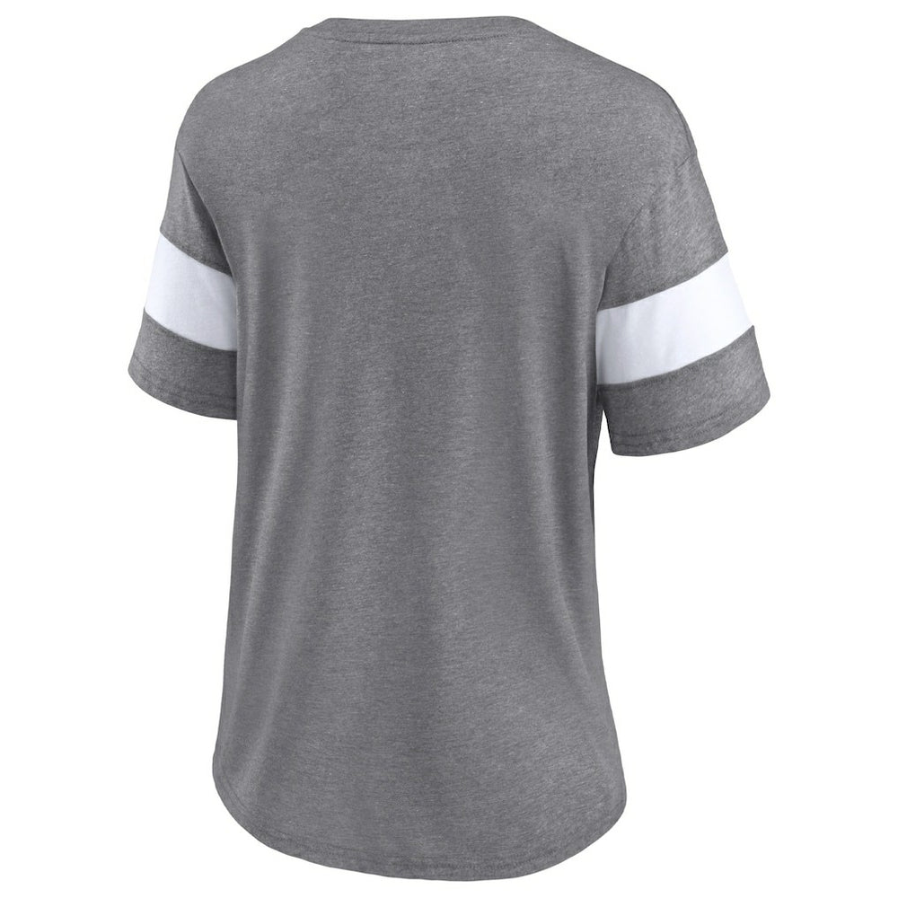Cleveland Browns Women's Give It All Half-Sleeve Tri-Blend V-Neck T-Shirt Heather Gray | Fanatics