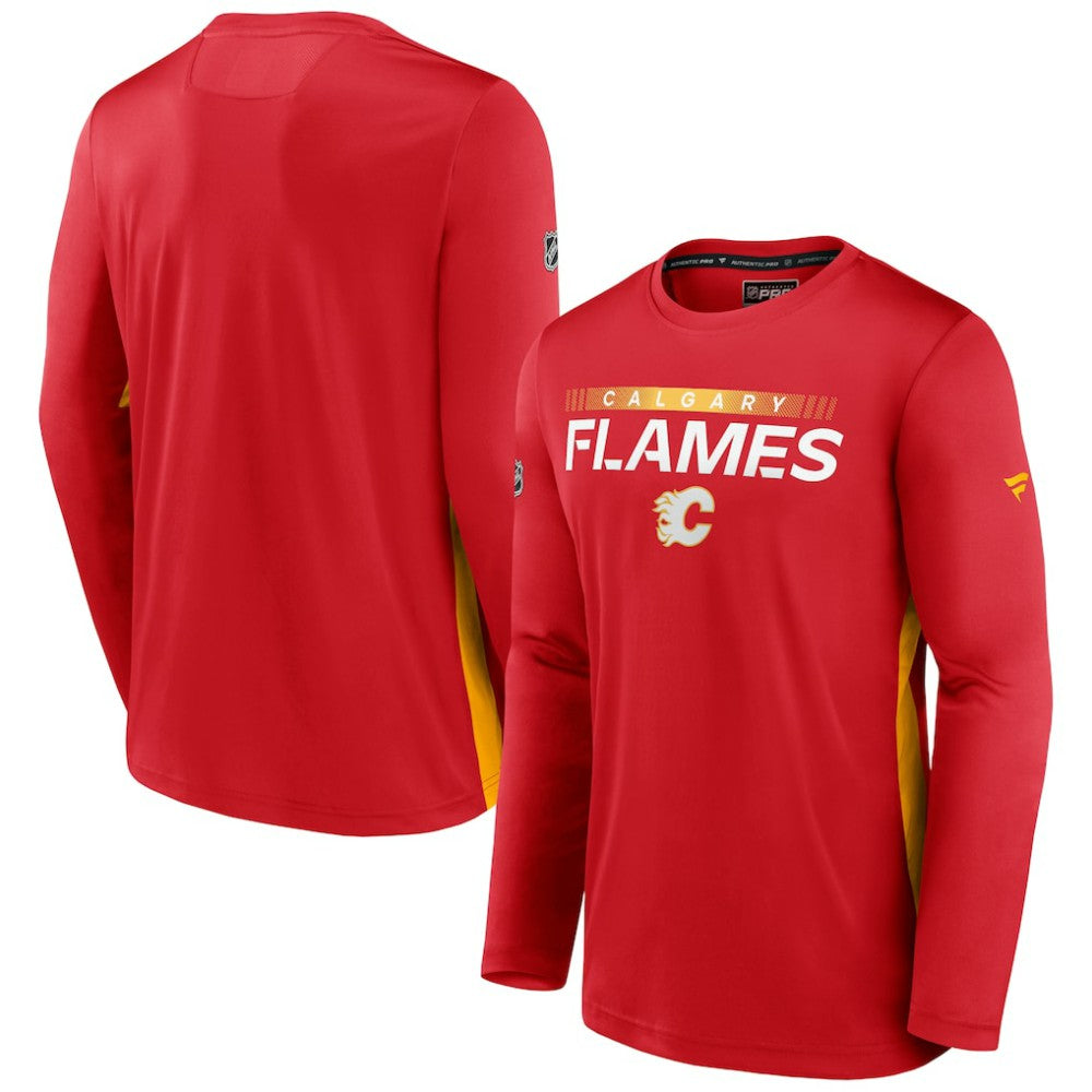 Calgary Flames Fanatics Authentic Pro Rink Performance Long Sleeve T-Shirt - Red - NHL