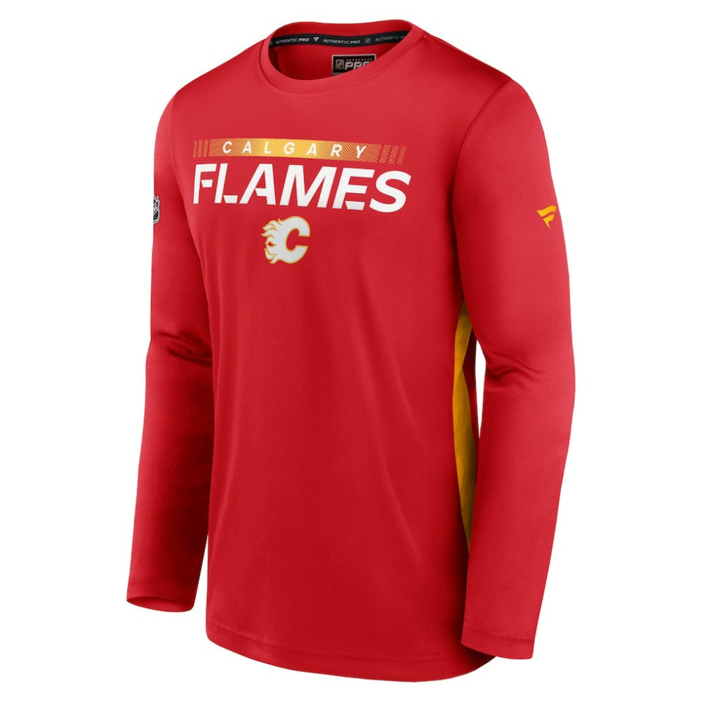 Calgary Flames Fanatics Authentic Pro Rink Performance Long Sleeve T-Shirt - Red - NHL