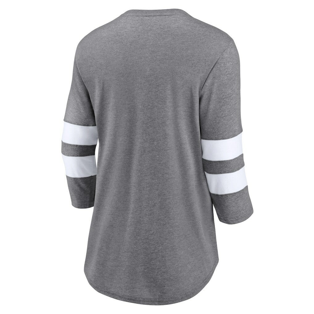 Cleveland Browns Women's Primary Logo 3/4 Sleeve Scoop Neck T-Shirt Heathered Gray | Fanatics