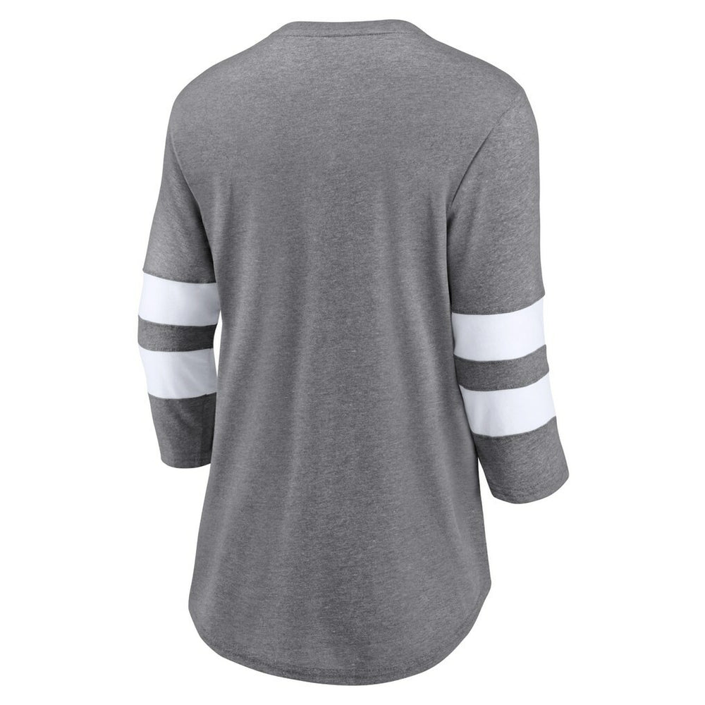 Cleveland Browns Women's Primary Logo 3/4 Sleeve Scoop Neck T-Shirt Heathered Gray | Fanatics
