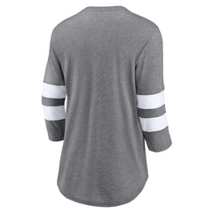 Cleveland Browns Women's Primary Logo 3/4 Sleeve Scoop Neck T-Shirt Heathered Gray | Fanatics