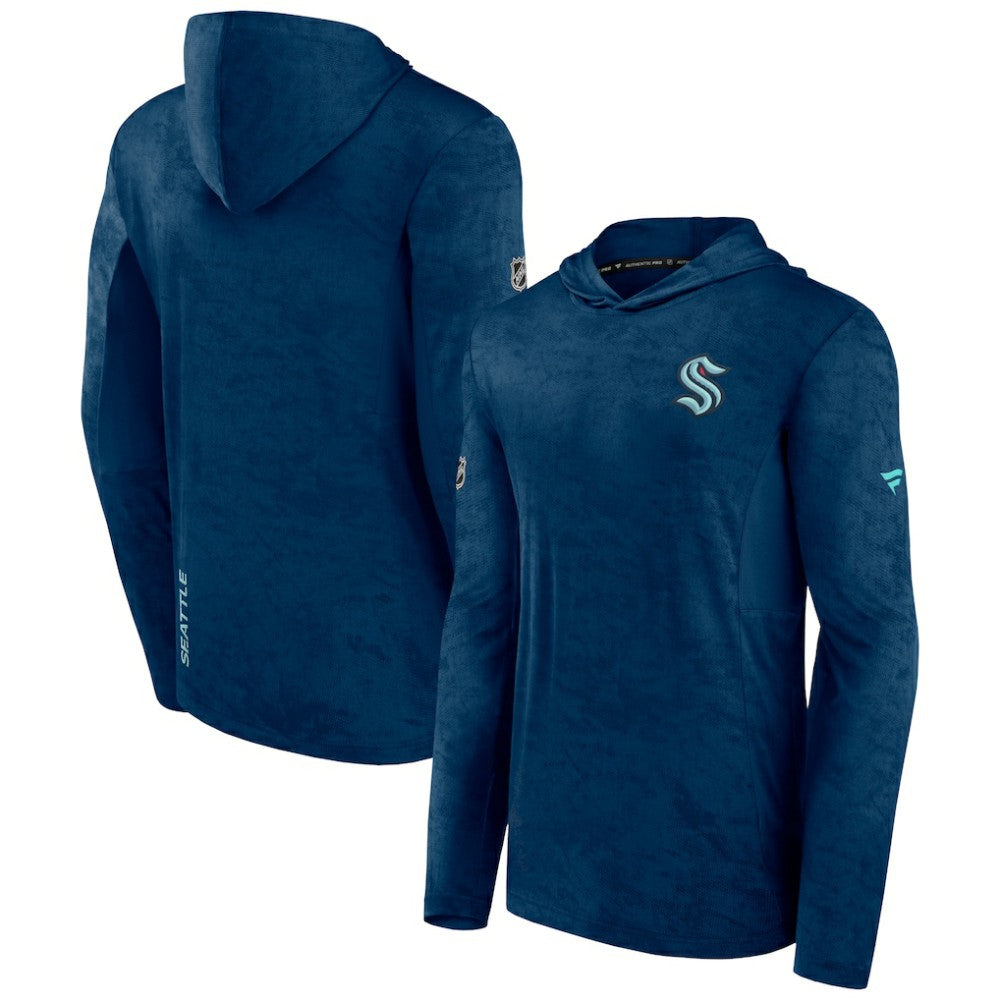 Seattle Kraken Fanatics Authentic Pro Rink Camo Pullover Hoodie - Deep Sea Blue - NHL