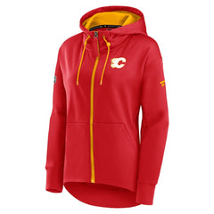 Calgary Flames Fanatics Women's Authentic Pro Rink Full-Zip Hoodie - Red - NHL