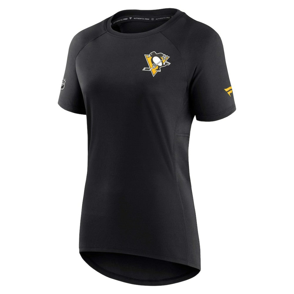 Pittsburgh Penguins Fanatics Women's Authentic Pro Rink Raglan Tech T-Shirt - Black - NHL