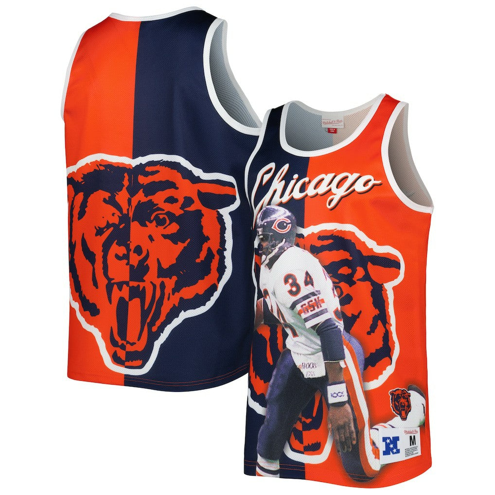 Walter Payton Chicago Bears Retired Player Graphic Tank Top Navy/Orange | Mitchell & Ness