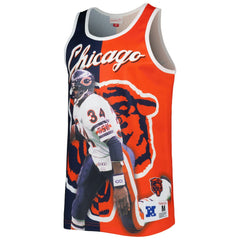Walter Payton Chicago Bears Retired Player Graphic Tank Top Navy/Orange | Mitchell & Ness