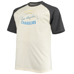 Justin Herbert Los Angeles Chargers Big & Tall Player Name & Number Raglan T-Shirt Oatmeal | NFL