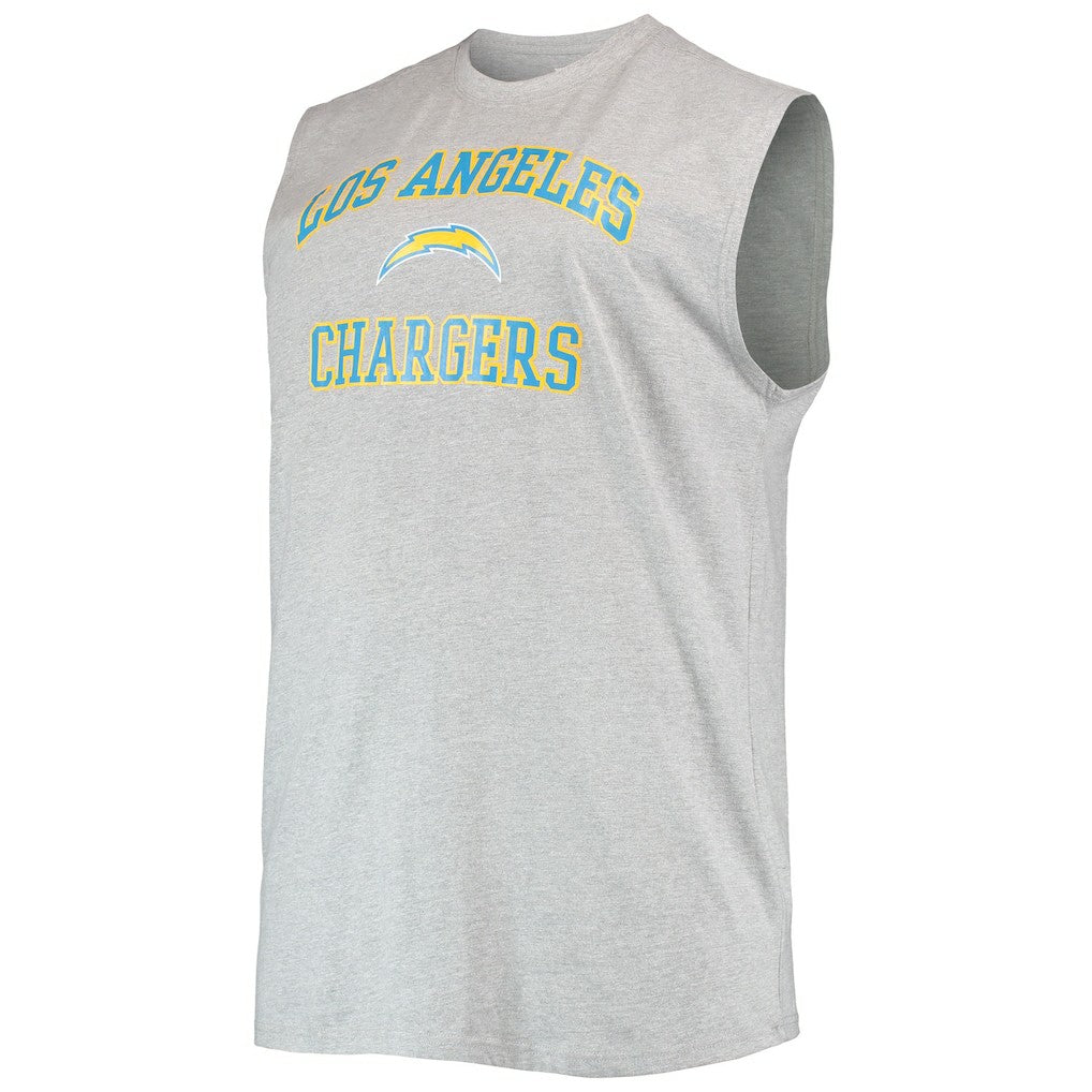 Justin Herbert Los Angeles Chargers Big & Tall Player Name & Number Muscle Tank Top Heathered Gray | NFL