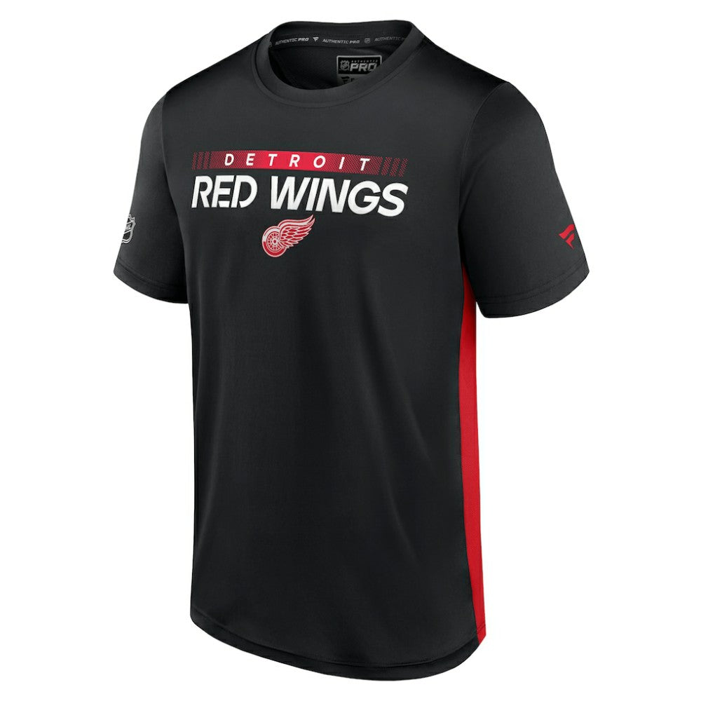 Detroit Red Wings Fanatics Authentic Pro Rink Tech T-Shirt - Black/Red - NHL