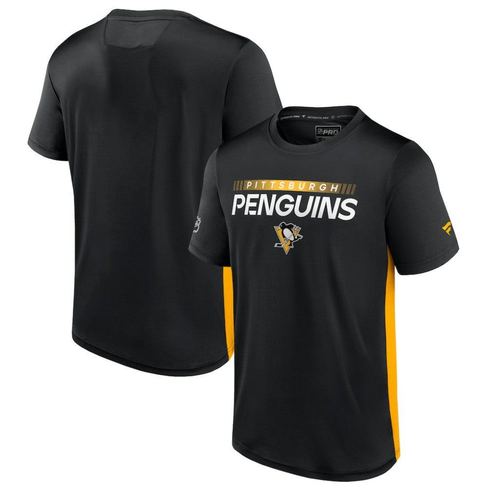 Pittsburgh Penguins Fanatics Authentic Pro Rink Tech T-Shirt - Black/Gold - NHL