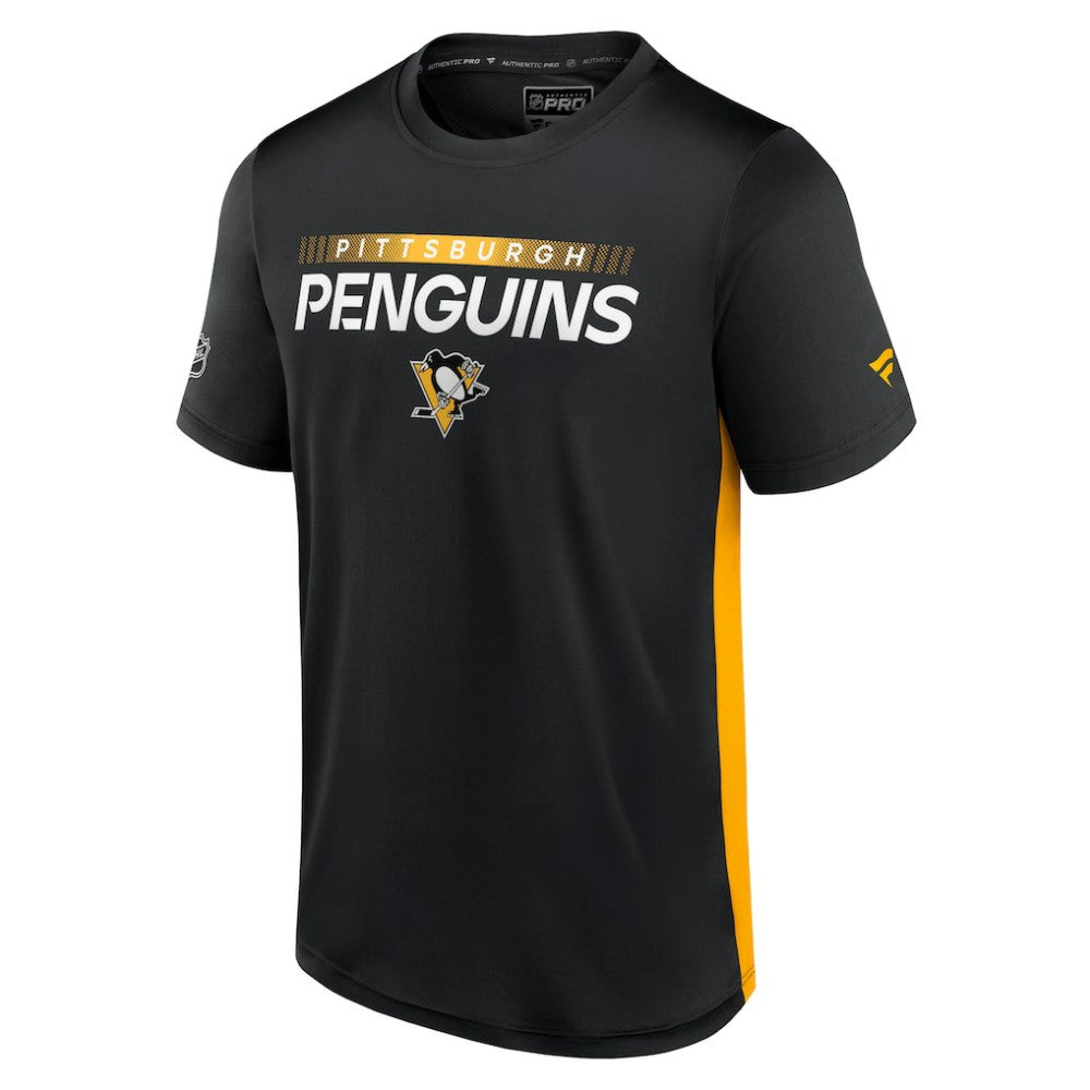 Pittsburgh Penguins Fanatics Authentic Pro Rink Tech T-Shirt - Black/Gold - NHL