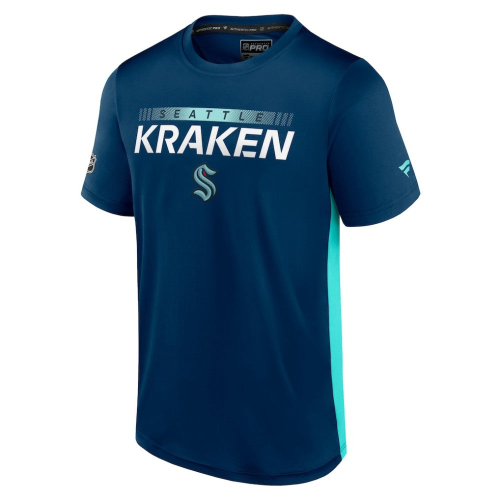 Seattle Kraken Fanatics Authentic Pro Rink Tech T-Shirt - Deep Sea Blue/Light Blue - NHL