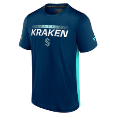 Seattle Kraken Fanatics Authentic Pro Rink Tech T-Shirt - Deep Sea Blue/Light Blue - NHL