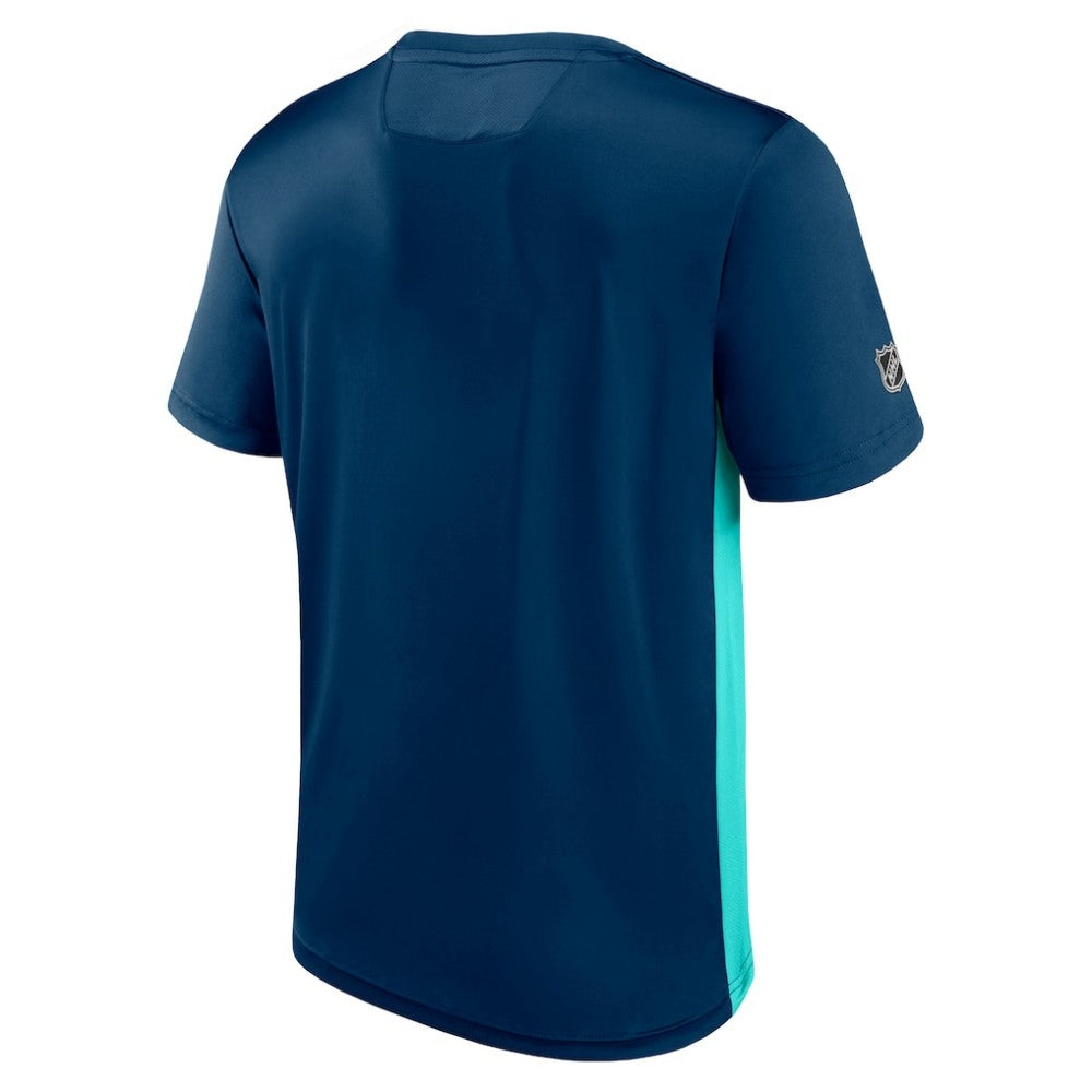 Seattle Kraken Fanatics Authentic Pro Rink Tech T-Shirt - Deep Sea Blue/Light Blue - NHL