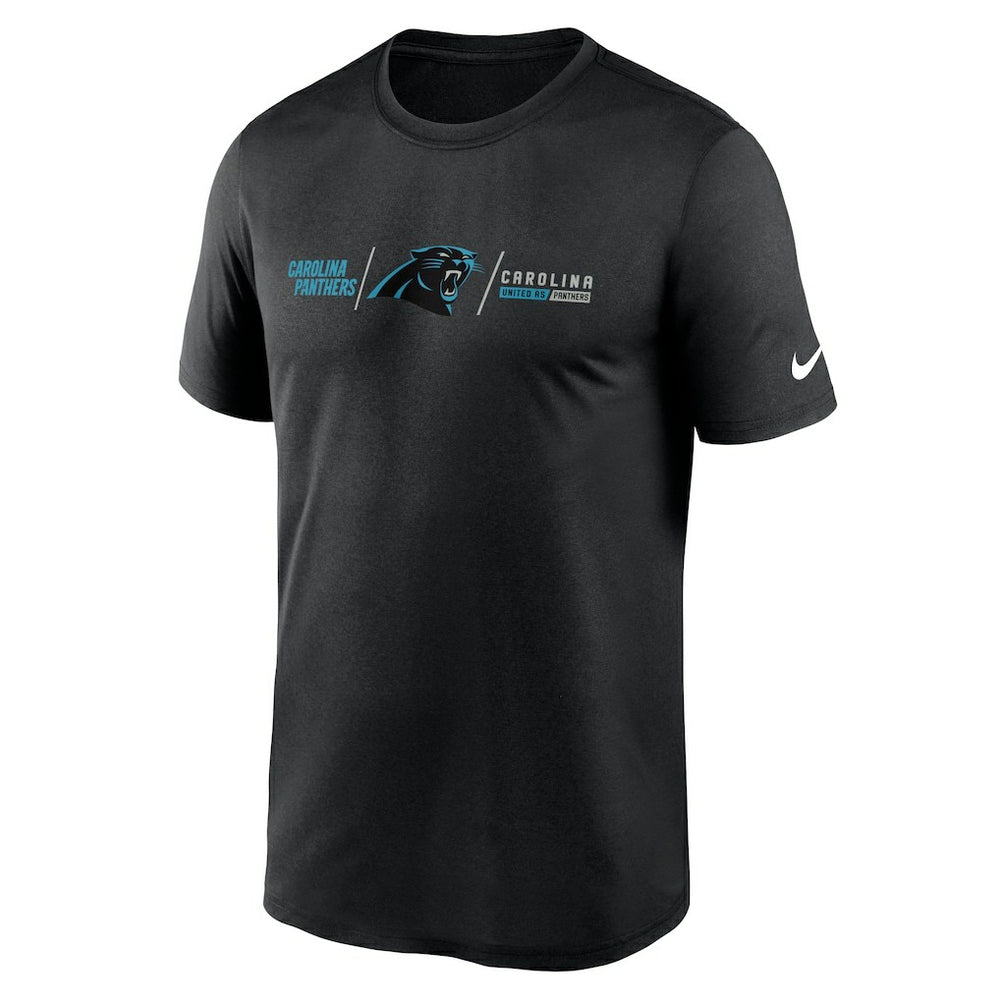 Carolina Panthers Horizontal Lockup Legend Performance T-Shirt Black | Nike for Sale