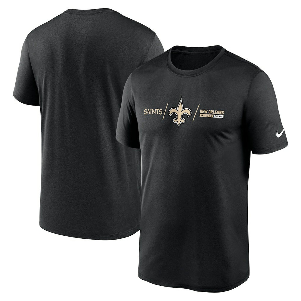 New Orleans Saints Horizontal Lockup Legend Performance T-Shirt Black | Nike for Sale